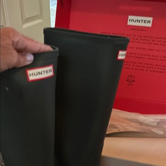 Hunter Dark Olive Tall Rain Boots - Picture 5 of 8